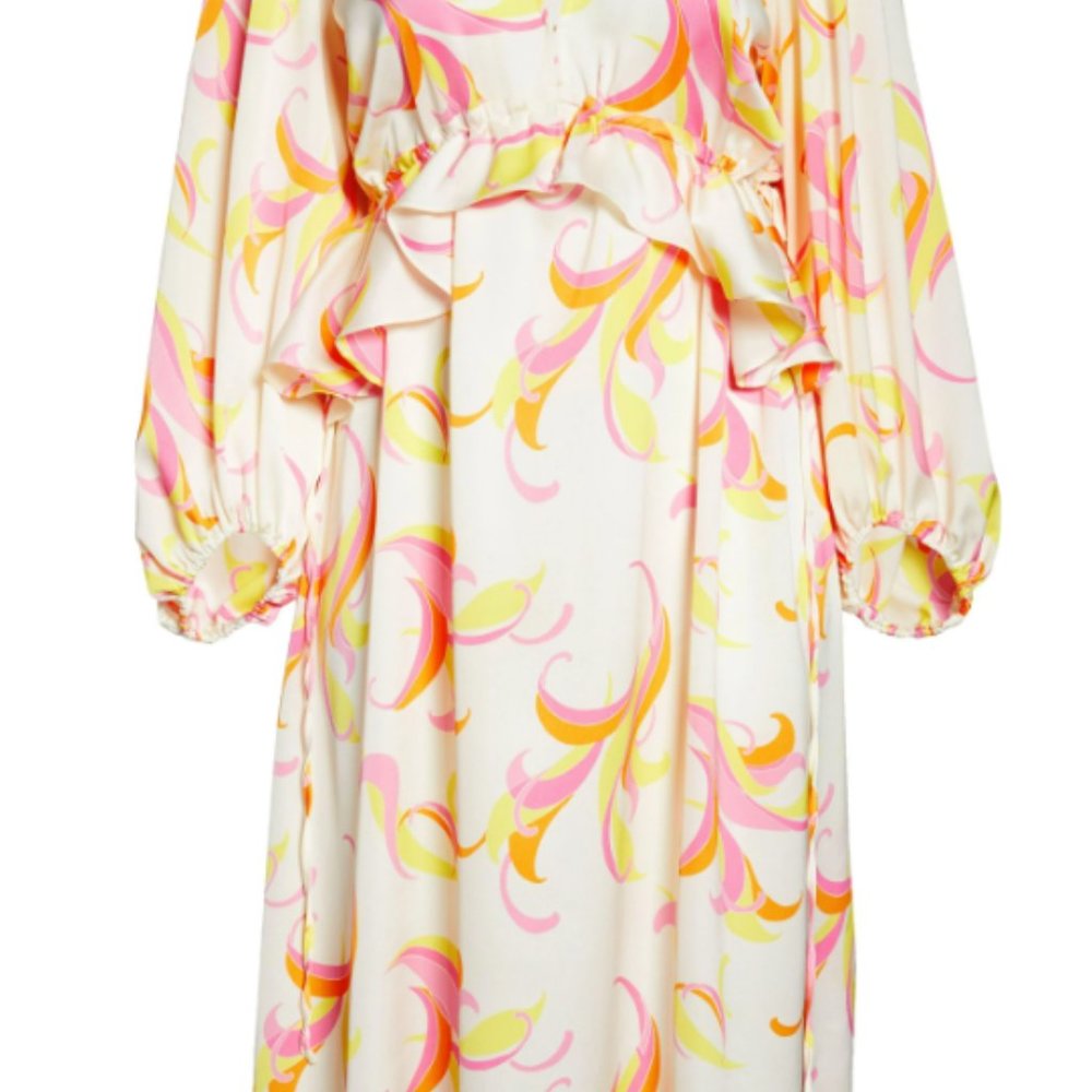 Never Fully Dressed swirl print dress balloon sleeve